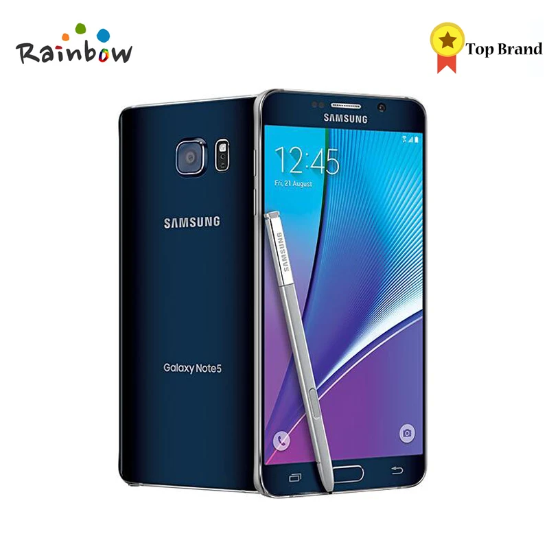 Оригинальный разблокирована samsung Galaxy Note 5 N9200 Dual Sim SM-N9200 16MP 4 г LTE 4 ГБ Оперативная память Android мобильный телефон с отпечатков пальцев Сенсор