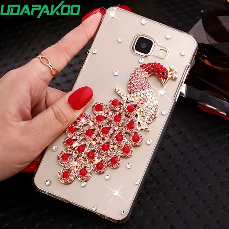 Модный 3D чехол Udapakoo с блестящими стразами для Samsung Galaxy J710 J7 NXT прозрачный алмазами