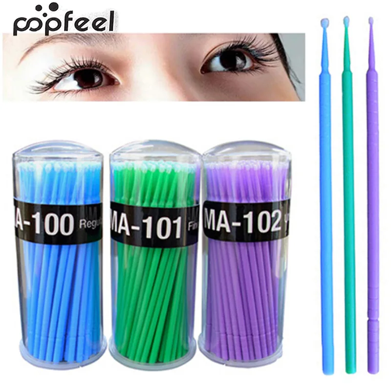 

100 Pcs Small Disposable Eyelash Extension Micro Brush Applicators Mascara