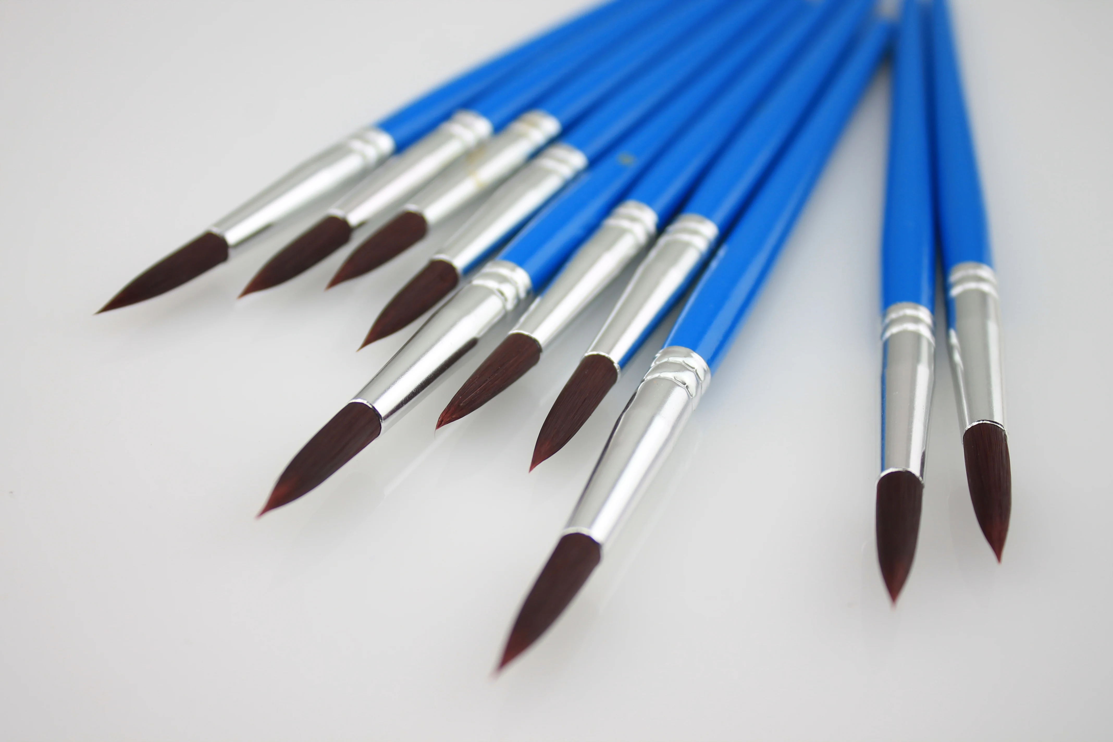 Atisse 10pcs/lot Nylon Oil Paint Brush Round Painting Brush For Oil