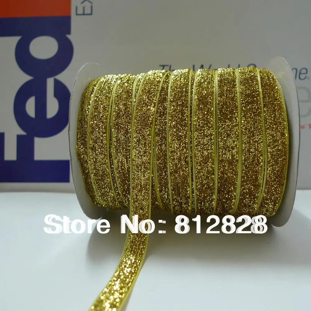 

3/8'' 10mm #02 Gold Glitter Ribbon