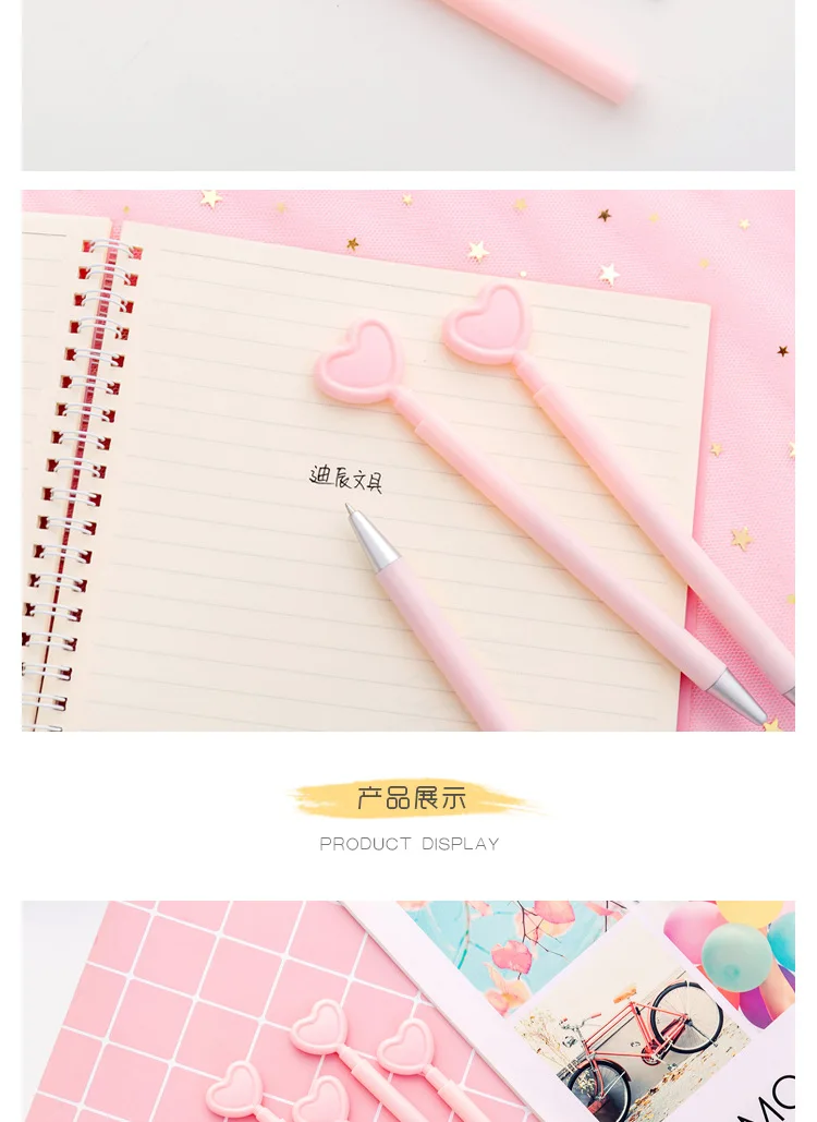 Гелевые ручки Love 0,5 мм Kawaii розовые ручки в форме сердца милые нейтральные ручки для девочек, подарок для школы, школьные принадлежности, корейские канцелярские принадлежности