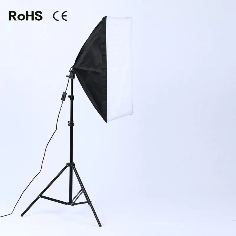 

50cm*70cm Softbox 220V Photo Studio Lighting E27 Lamp Holder Soft Box with 2m Light Stand Photography Kit