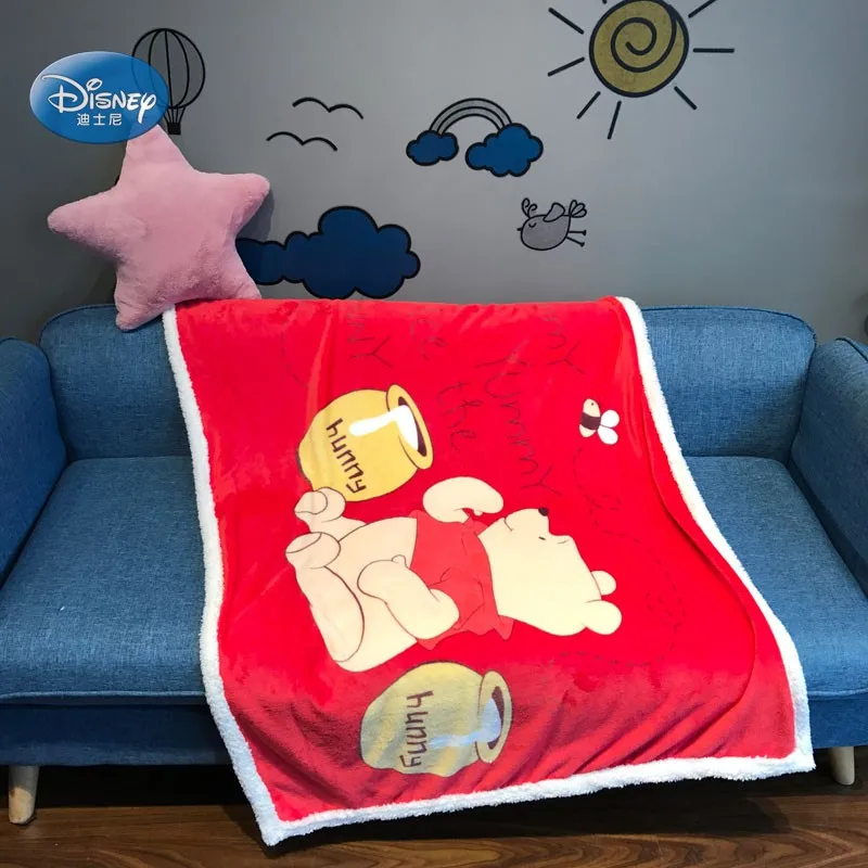 Одеяло disney Mickey mouse из кораллового флиса с шерпой и подложкой, 100x140 см, покрывало для малышей, детей, на кровать, кроватку/диван, осенне-зимнее одеяло