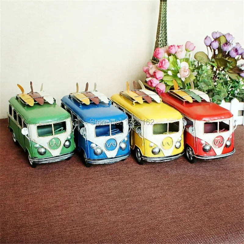 

Handmade Classic bus model Vintage metal craft retro bus model shooting props Creative Bar/Pub/Cafe decoration kids gift