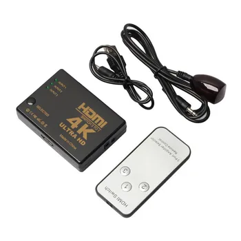 

3 in 1 Switcher Selector Ultra HD 4K x 2K HDMI Switch Splitter Box 3 Port 3D 1080p IR Remote For DVD HDTV Xbox