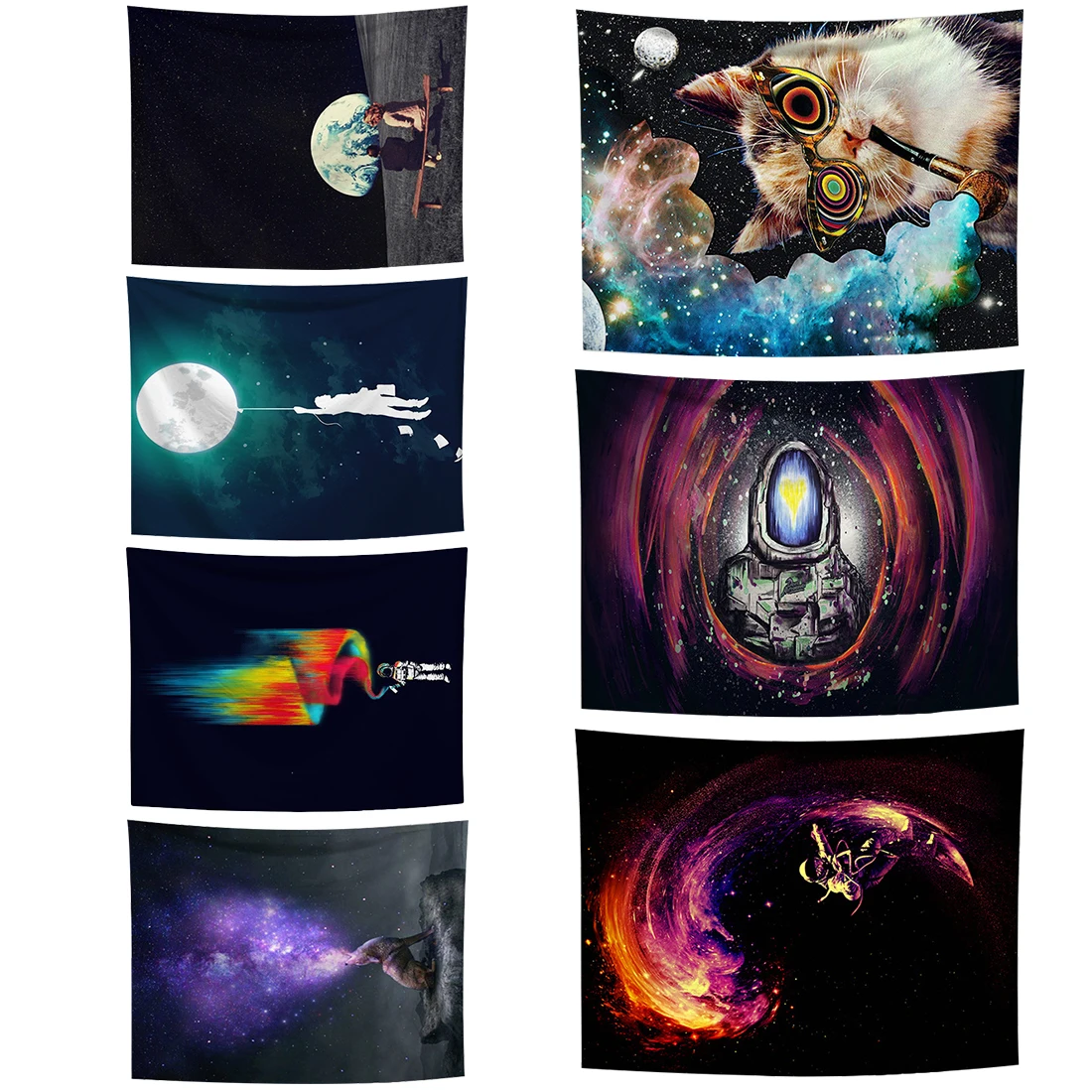 

1Pc 150x130cm/150x200cm Psychedelic Forest Trees and Stars Starry Sky Hanging Wall Tapestry Retro Home Decor Yoga Beach Towel