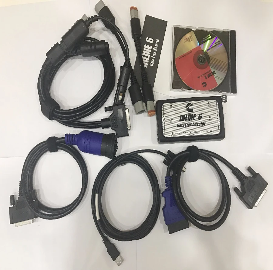 

Factory Price INLINE 6 Data Link Adapter Full 8 cable Truck inline6 better nexiq usblink Diagnostic Tools Heavy Duty scanners