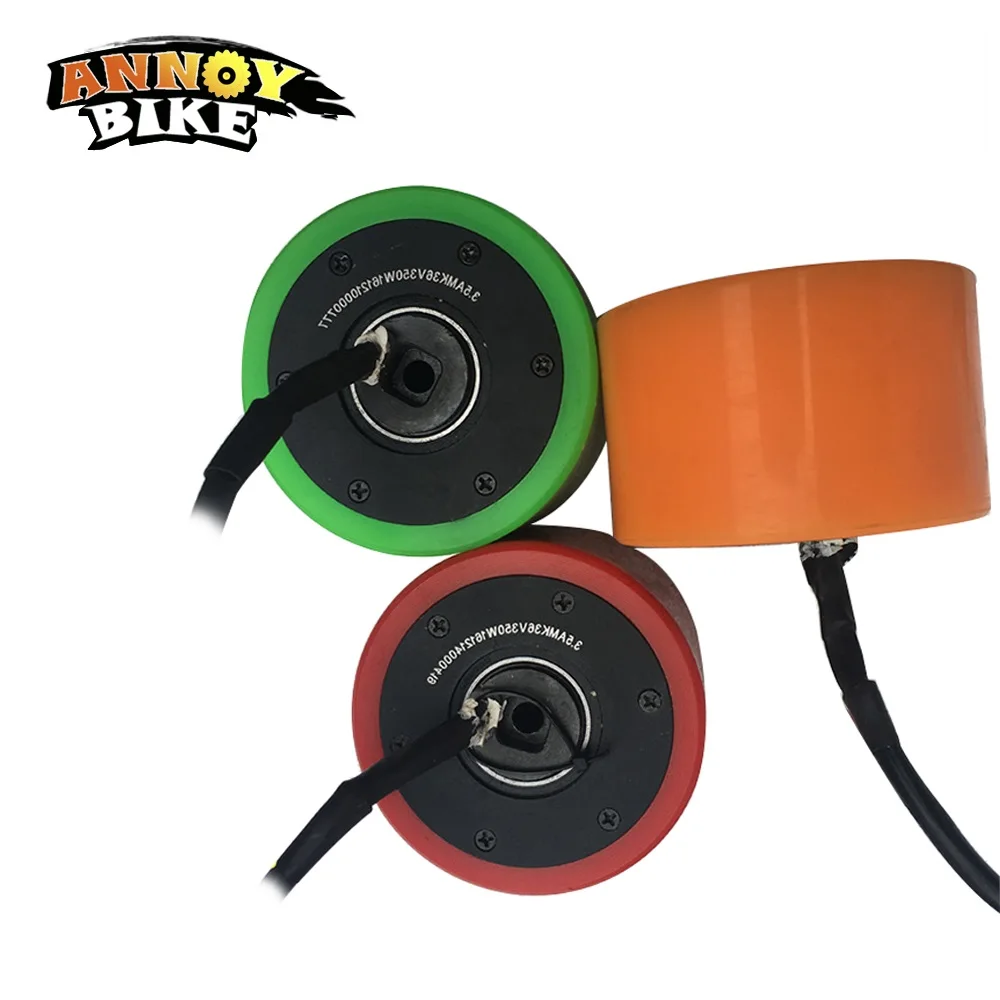 Perfect 90mm 36v 350w 3.5inch Hall Sensor electric Skateboard Motor Wheel Hollow Shaft Design 3