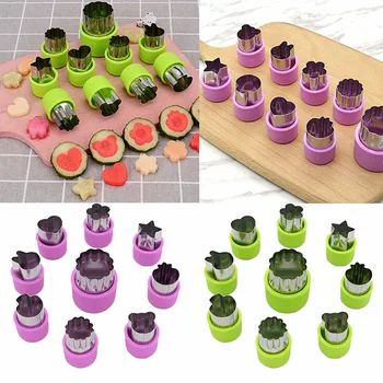 

9pcs/set DIY Vegetable Fruits Cutter Mold Stainless Steel Flower Star Heart Animal Cake Cookie Biscuit Baking Cutting Mould Tool