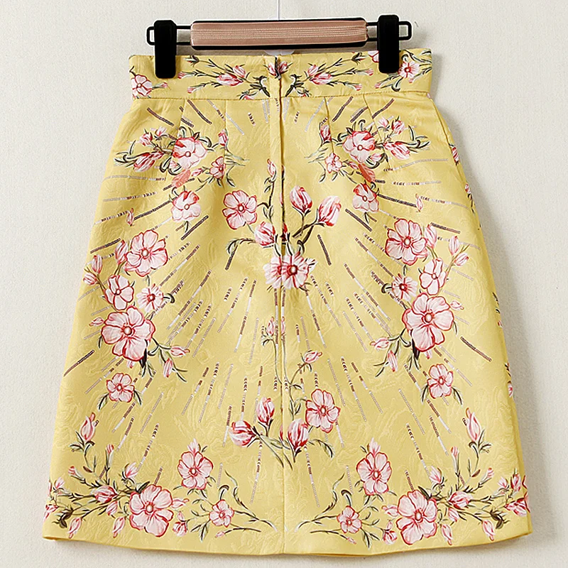 XF новейшая Высококачественная модная дизайнерская летняя богемная Женская тонкая короткая юбка с цветочным принтом жаккардовая короткая тонкая юбка