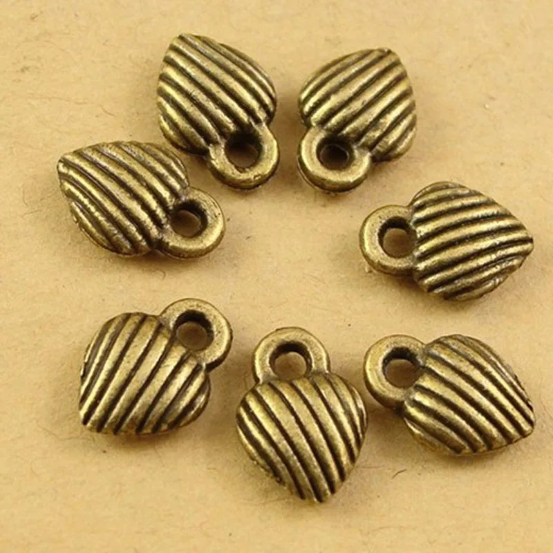 100pcs 10*7MM Vintage jewelry making small heart charm
