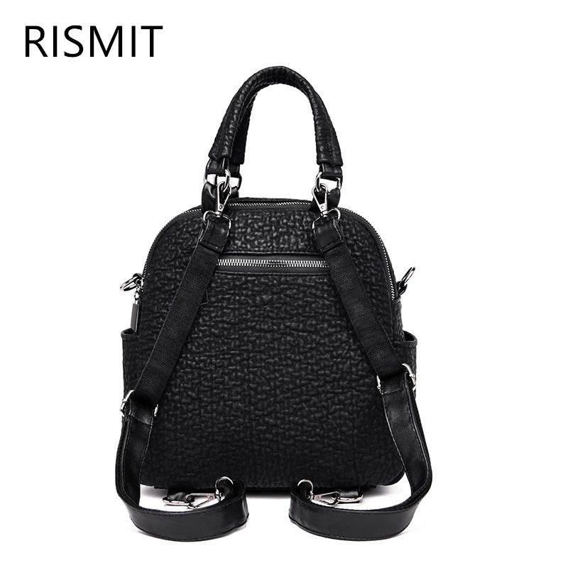 Mochilas Новое поступление Rismit 2019 Nueva Mochila De Cuero Pu Para Mujer Escolar Informal Chica Adolescente multifunciãn Gran