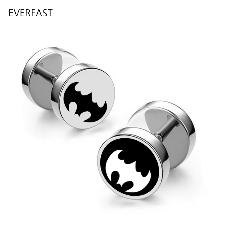Stainless Steel Earrings Men Batman Men Piercing Earrings Batman