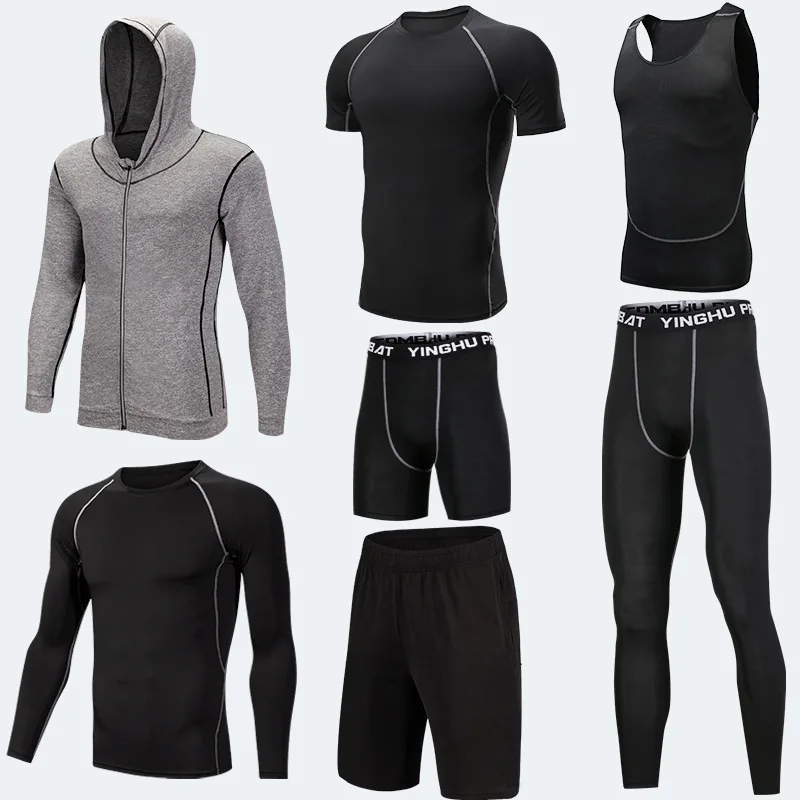 

5/6/7PCS/Set GYM Tights Sports Men's Compression Sportswear Suits Training Clothes Suits Workout Jogging Clothing Tracksuit