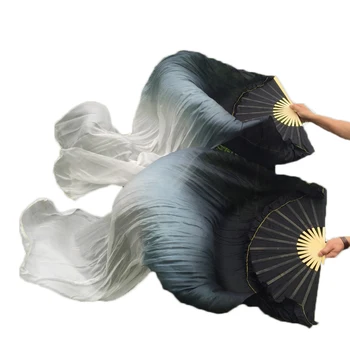 

2 Pieces(1 Right+1 Left Hand) Women Handmade 100% Silk Fan Veil for Dance