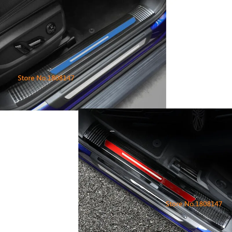 

For Audi Q5 Q5L 2018 2019 car body sticker styling Stainless Steel pedal Door sill scuff plate Cover inner Built threshold 4pcs