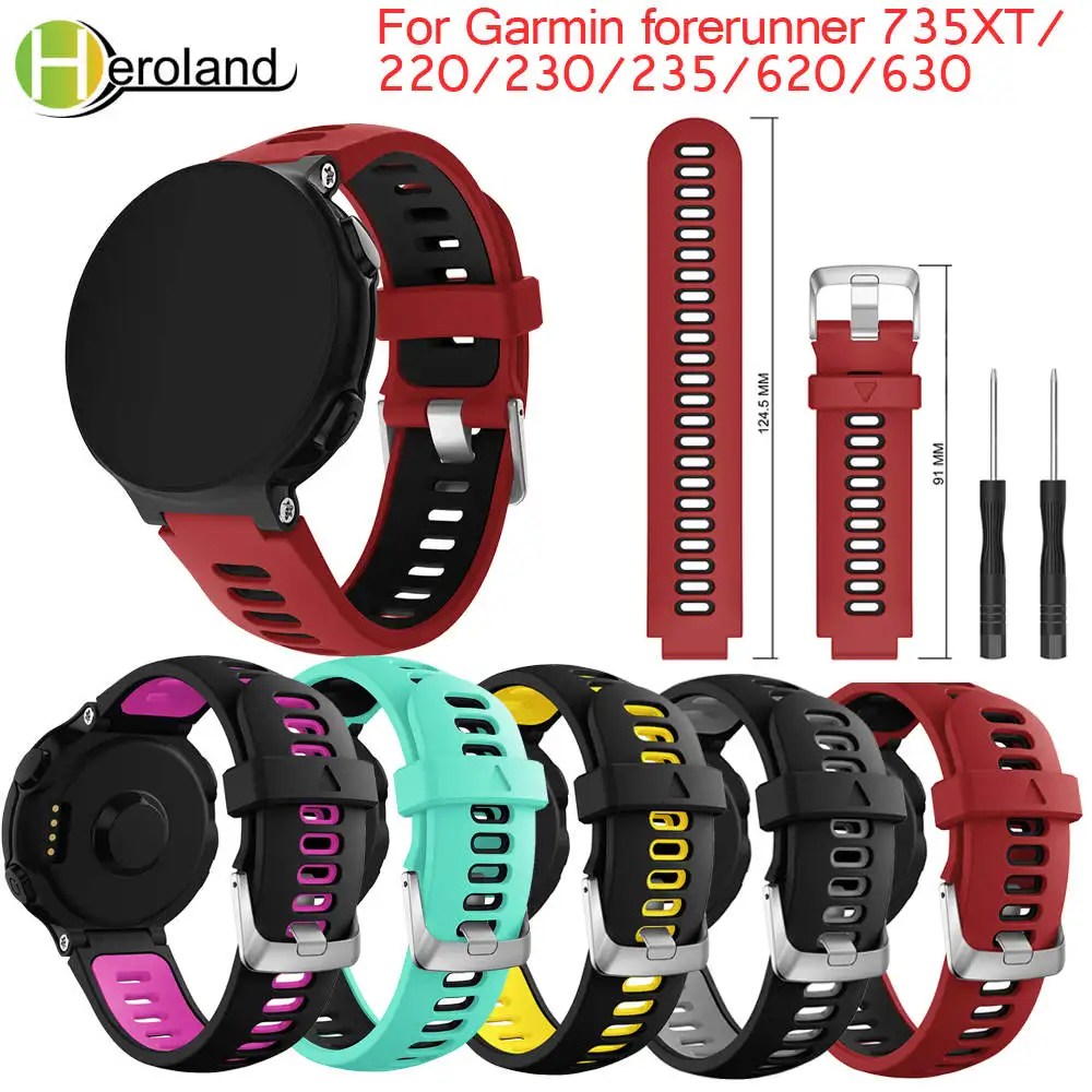 Silicone Wrist Band Strap For Garmin Forerunner 220 230 235 630 735XT 620 GPS ZH