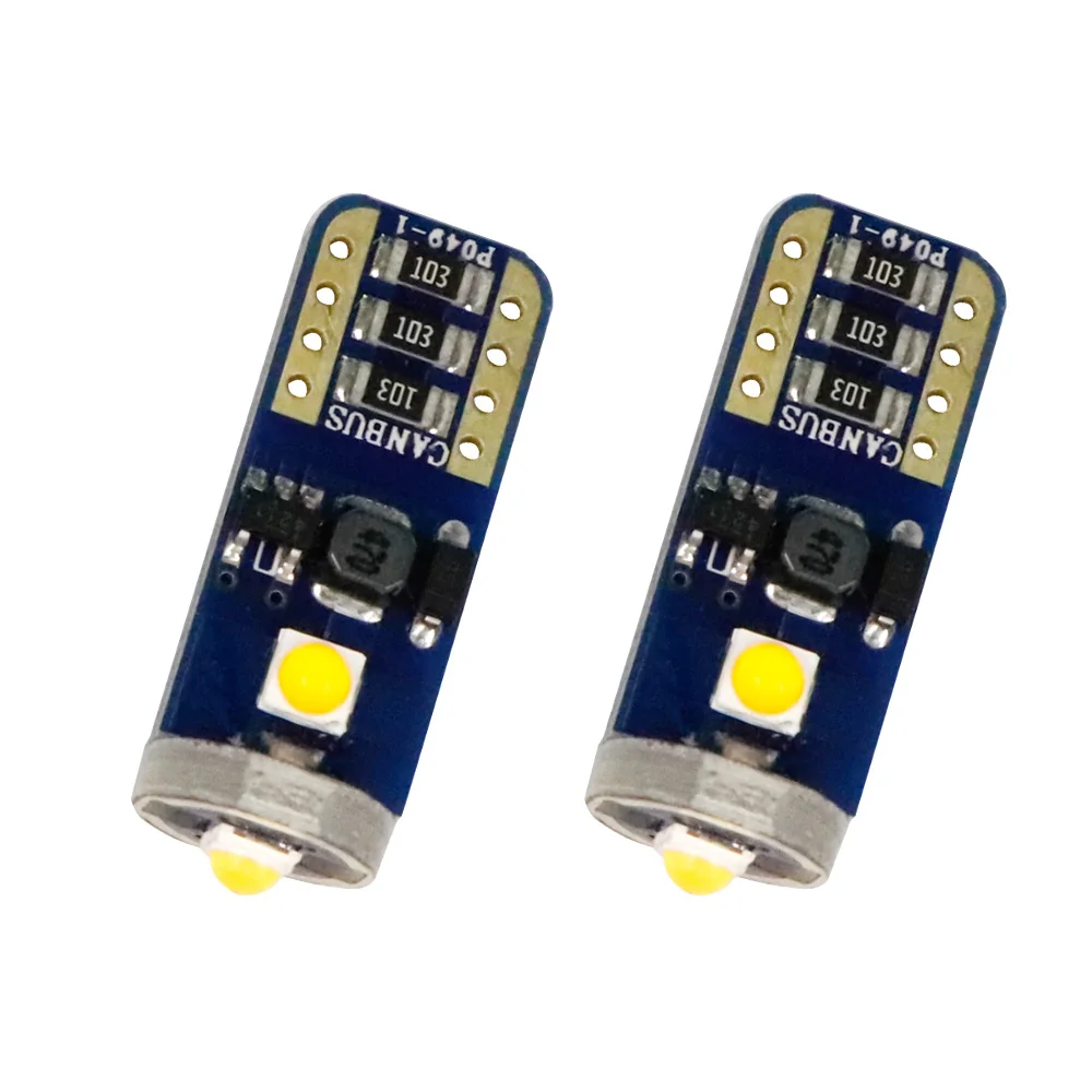 100 шт. T10 W5W Led 194 168 Canbus 3030 3 SMD указатель поворота плафон, лампа для просмотра карт огни просвет багажная лампа белого и желтого цвета Красный DC 12 V
