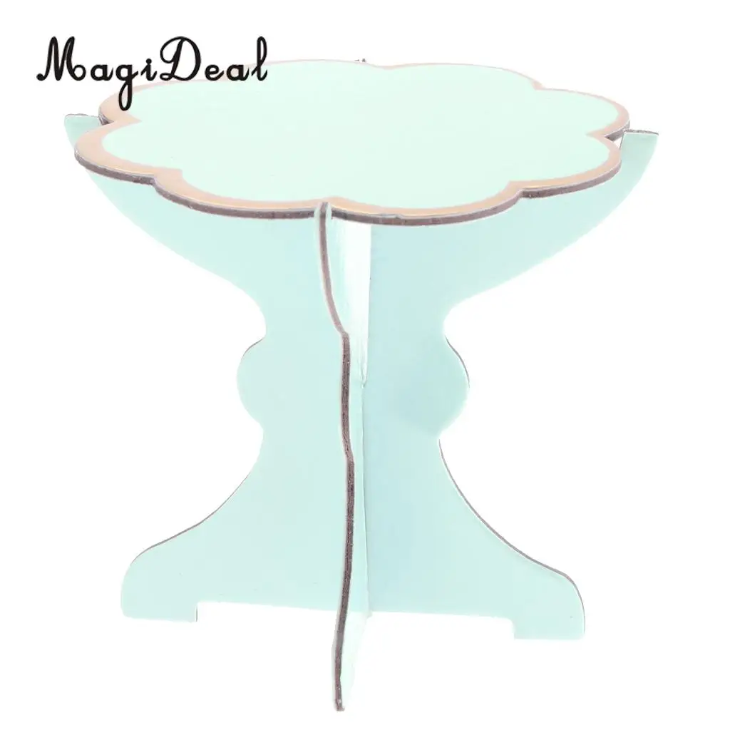 MagiDeal Pack of 4 Disposable Cake Display Stand Dessert Cupcake Holder Tray Wedding Birthday Party Decor Blue+Yellow