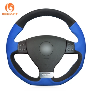 

MEWANT Blue Black Suede Hand Sew Comfortable Car Steering Wheel Cover for Volkswagen Golf 5 Mk5 GTI VW Golf 5 R32 Passat R GT