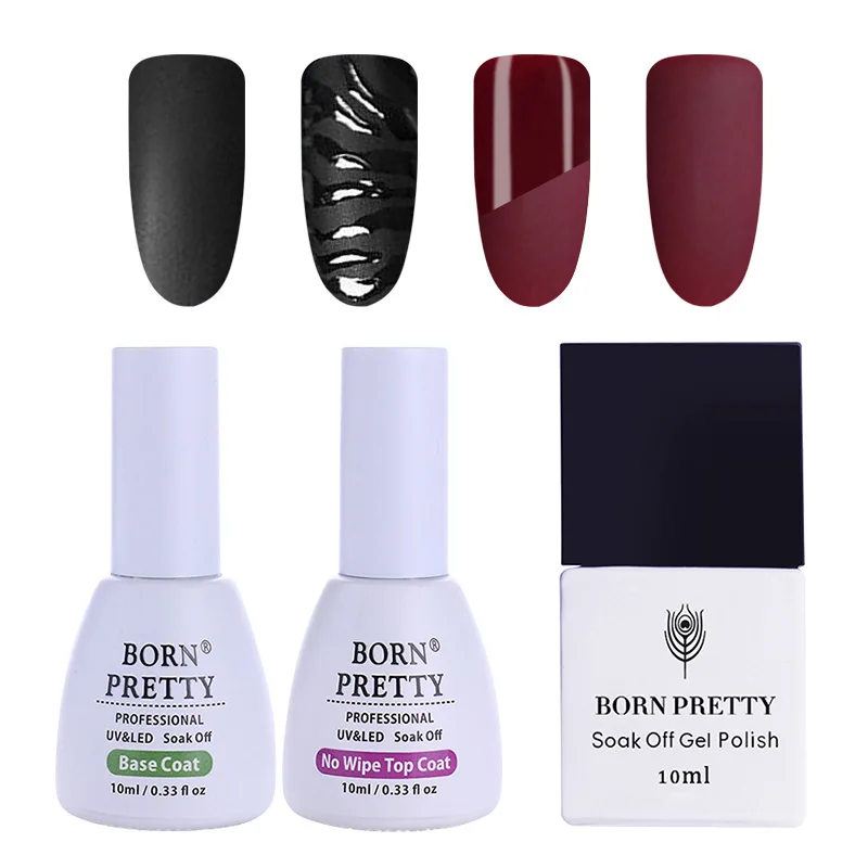 

BORN PRETTY Matte Top Base Coat No Wipe Top Base Coat Soak Off for Nail Art Gel Polish Manicure Lacquer for UV Lamp