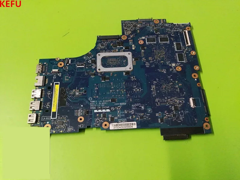 KEFU For Dell 3721 5721 Notebook Motherboard with CPU DDR3