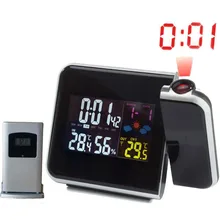 Digital Projection Alarm Clock Weather Station with Temperature Thermometer Humidity Hygrometer/Bedside Wake Up Projector Clock