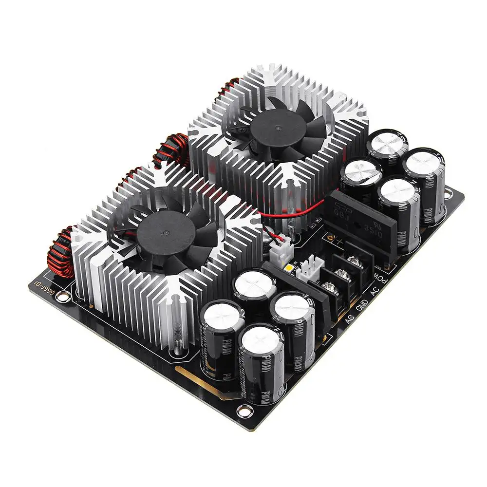  LEORY 420W*2 AC 24V TDA8954TH Dual core Digital Audio Amplifier Board With CPU Fan Hifi Two Channel