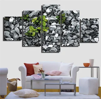 

Unframed 5 Pieces Stone Leaves Canvas Painting Pictures Wall Art Home Decor Painting On The Wall Posters For Living Room
