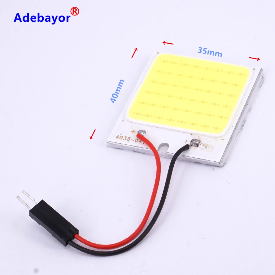 

10 X Dome W5W COB 48 Chip 6W LED Car Interior Light T10 194 Festoon Adapter led Car Vehicle smd Panel Auto car light white