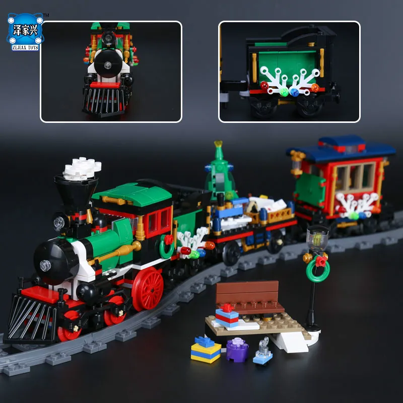 

Lepins 770Pcs Creative Series The Christmas Winter Holiday Train Set Children Educational Building Blocks Bricks Figures Toys