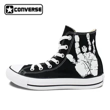 Для мужчин Для женщин Converse All Star Череп Розы пользовательские оригинальные Дизайн ручной росписью обувь женщина человек тапки подарки на день рождения