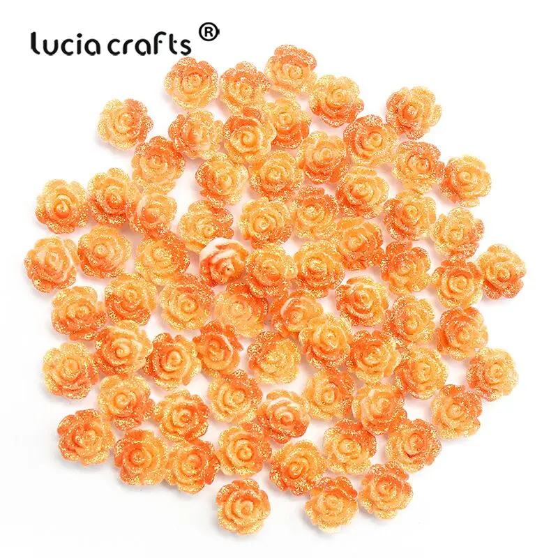 50pcs 10mm Glitter Two-tone Flower Flatback Resin DIY Scrapbook Craft Embellishments Phone Decor Headwear Accessories 80002131 - Цвет: Color 9