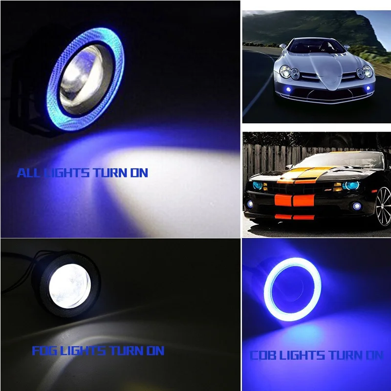 Lichter Leuchten Auto Ersatz Reparaturteile Projector Cob Led Fog Drl Spot Lights Angel Eyes Pair For Volvo 12v Cars Auto Motorrad Teile Auto Ersatz Reparaturteile