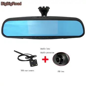 

BigBigRoad For Gran Lavida Bora Lamando Blue Screen front DVR rearview mirror video recorder dashcam parking monitor