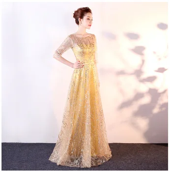 

O-Neck Chinese Style Elegant Wedding Party Dresses Lace Traditional Long Women Cheongsam Oversize 3XL Vestidso Classic Qipao