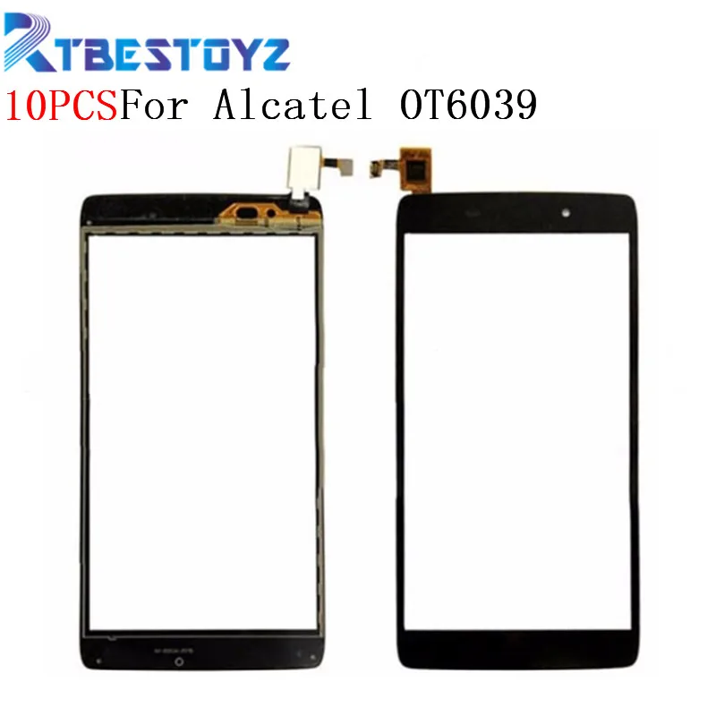 RTBESTOYZ 10 шт./лот черный для Alcatel One Touch OT6039 6039 6039Y переднее внешнее стекло ремонта