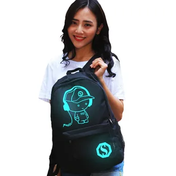 

New Children School Backpack Student Luminous Animation School Bags For Boys USB Charge Computer Anti-theft Laptop Backpack