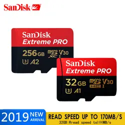 Двойной Флеш-накопитель SanDisk Extreme PRO Micro SD карты 128 Гб 64 Гб 256 ГБ узнать Скорость 170 МБ/с. U3 V30 A2 32 Гб карта памяти SDXC флэш-карты TF карты в формате 4 K