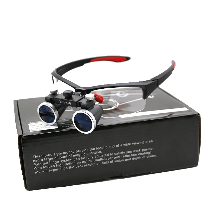  2.5X 3.5X Dental Loupe Surgery Loupe with Dental Headlight Flip Up Magnifier Medical Loupe Oral Cav - 4000014164099