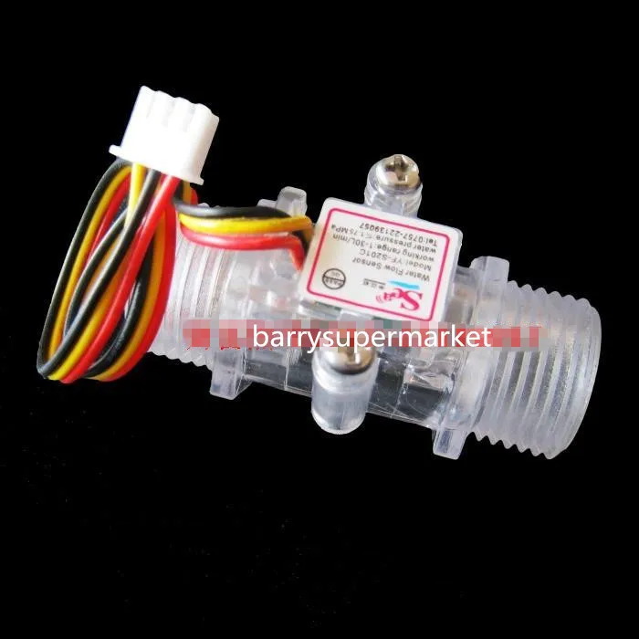 Water Flow Meter Flowmeter Hall Flow Sensor indicator counter caudalimetro Transparent G12 0.5-25Lmin 1.2MPa F=6Q Flow sensor 1