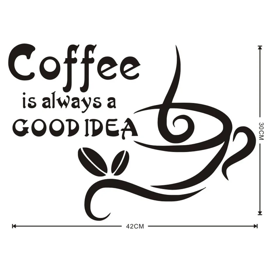 Coffee is a good idea wall decals dining room kitchen wall sticker removable waterproof self adhesive wallpaper home decor Coffee is a good idea wall decals dining room kitchen wall sticker removable waterproof self adhesive wallpaper home decor