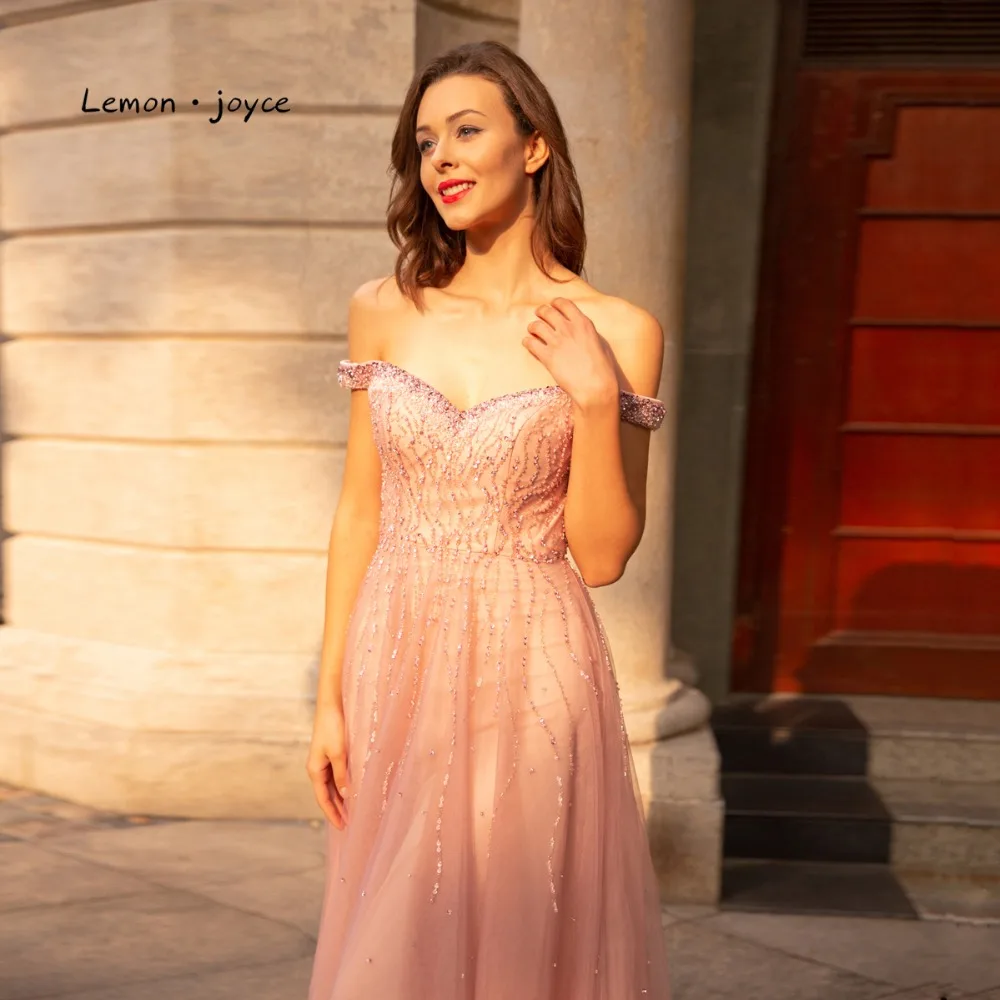 Розовые вечерние платья Lemon joyce длинные сексуальные с вырезом лодочкой без