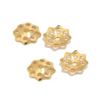 

Gold Tone Stainless Steel Crafts End Beads Caps Hollow Flower Cover Assorted Set for Jewelry Making 6mm/10mm