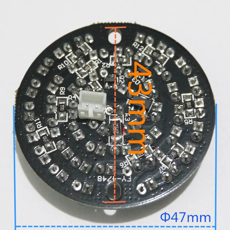 CCTV аксессуары инфракрасный светильник 48 зерна ИК светодиодный для камер наблюдения ночного видения Диаметр 47 мм