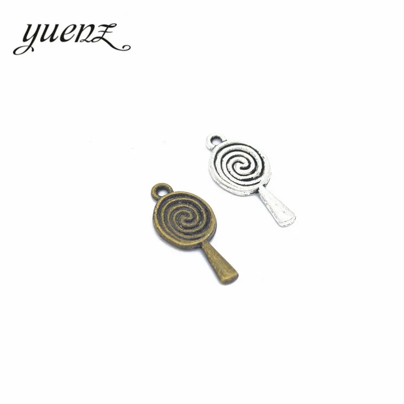 

YuenZ 20pcs Lollipop Charms Tibetan Silver Bronze Pendants Antique Charm Jewelry Making DIY Handmade Craft 24*11mm K14