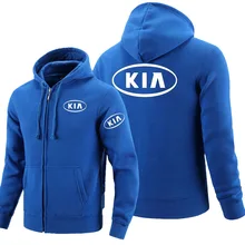 Толстовки с капюшоном на молнии логотип Kia напечатанная толстовка из флиса с длинным рукавом мужская куртка на молнии Толстовка