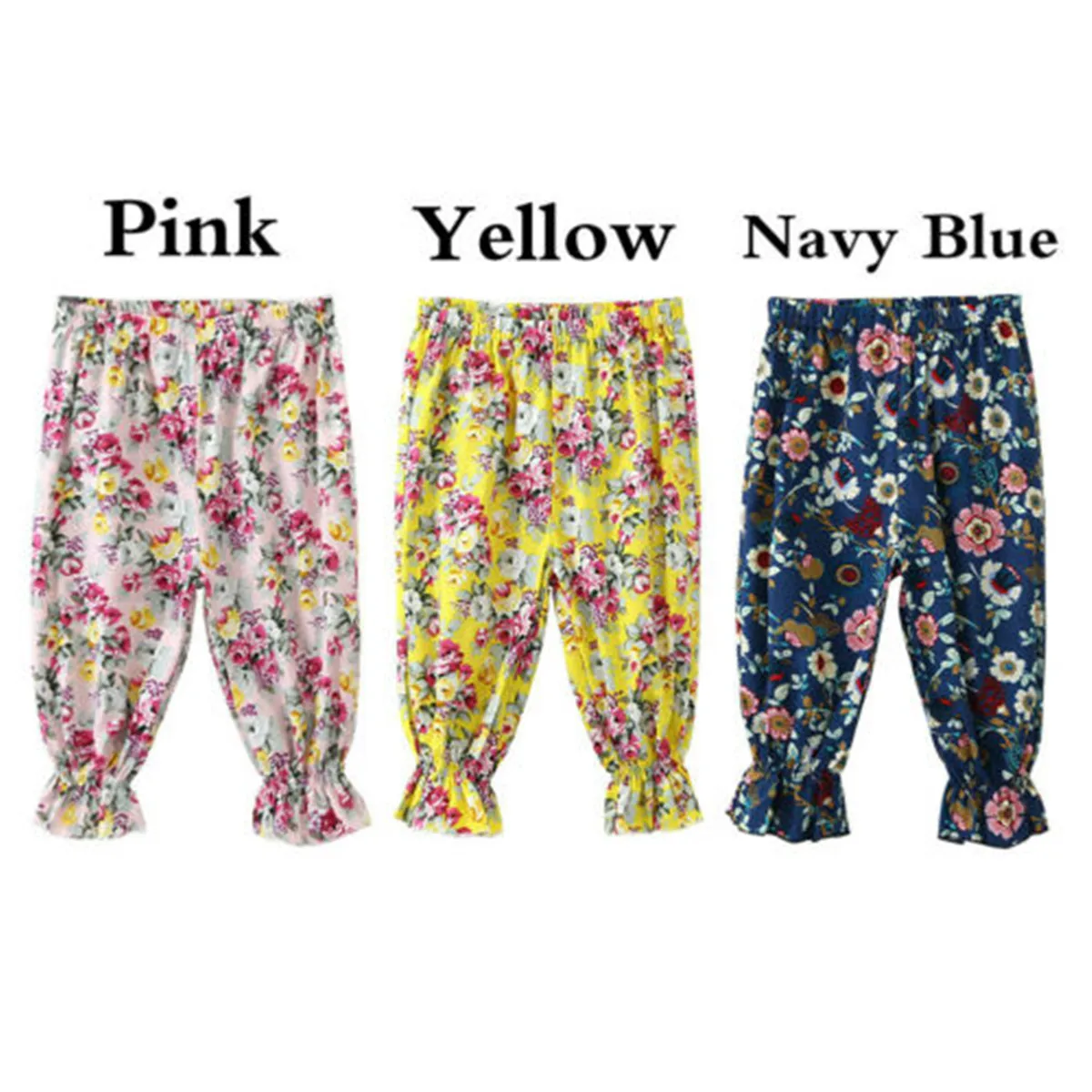 

Newborn Toddler Kids Baby Girls Floral Trousers Elastic Harem Pants Casual Trousers Loose Printed Leggings Summer Clothes 1-7T