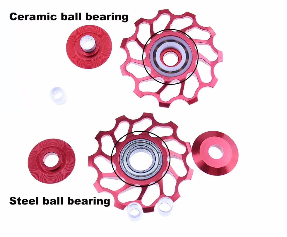 MEROCA Велоспорт велосипед керамика Jockey колесо задний переключатель Шкив 11 Т 13 т алюминиевый сплав велосипедный направляющий шкив подшипник D1003DL